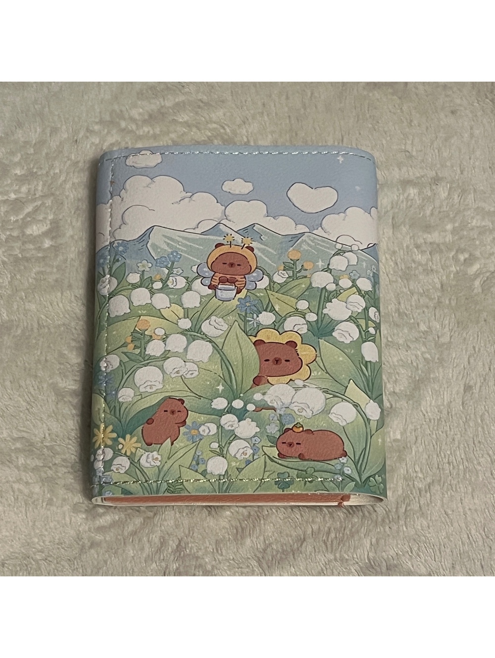Floral Green capybara trifold wallet